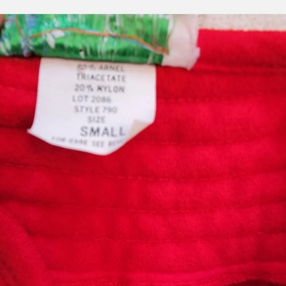 VTG Belle Fleur VELOUR Robe Housecoat Nightgown Size Small Red Snap Buttons. - Picture 6 of 12